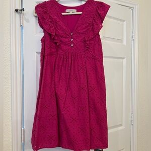 Fuschia Loft eyelet dress